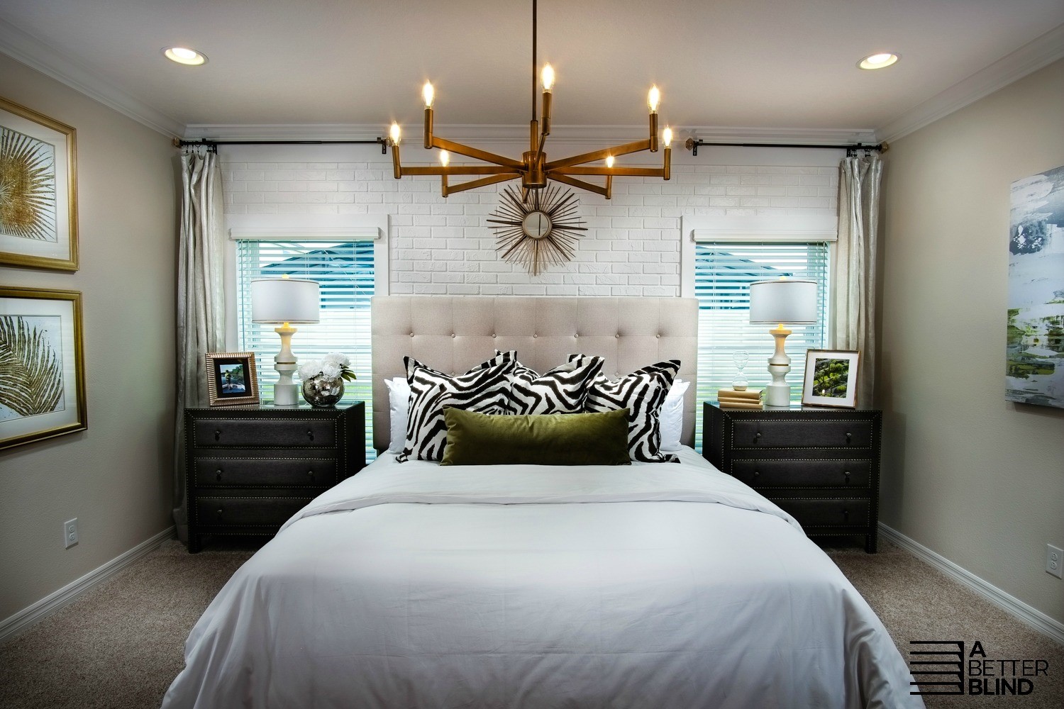 bedroom with shades